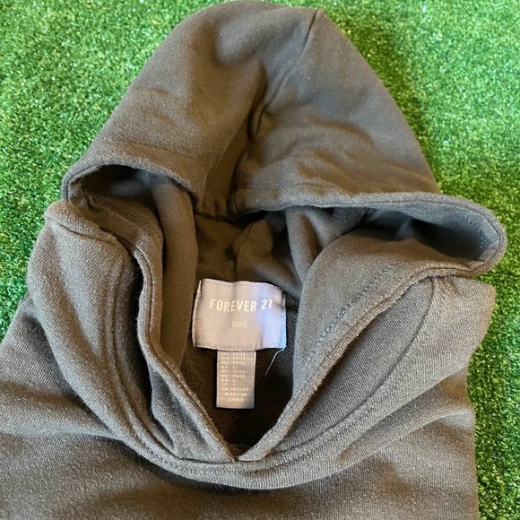 Forever 21 Boys Layered Long Sleeve Streetwear Hooded Skate Sweatshirt  11/12 - Picture 2 of 10